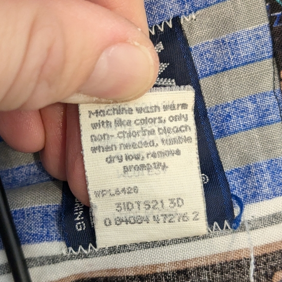 Vintage Wrangler Western Cowboy Cut Xlong Tails Regular Fit Paisley Stripe Shirt - Picture 7 of 7